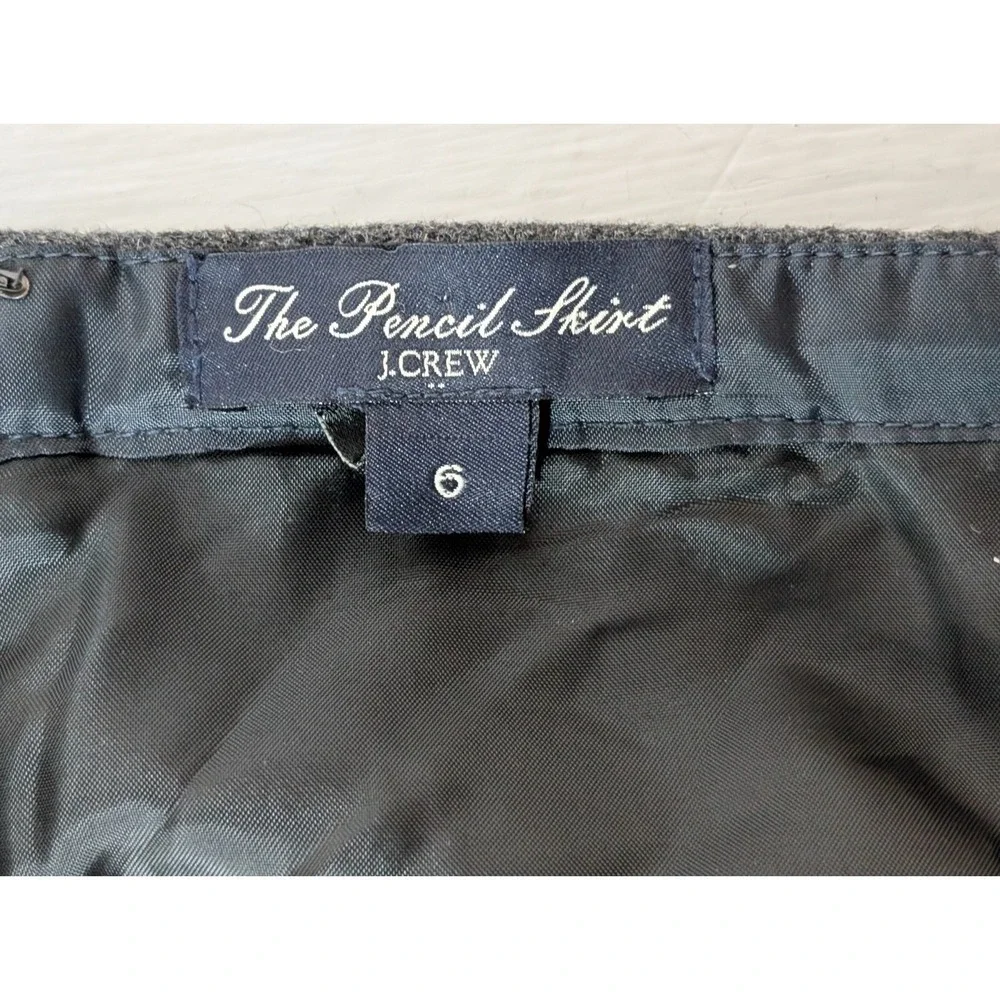 J. Crew The Pencil Skirt Womens Sz 6 Patch Zip Pockets Academia Work Office Gray